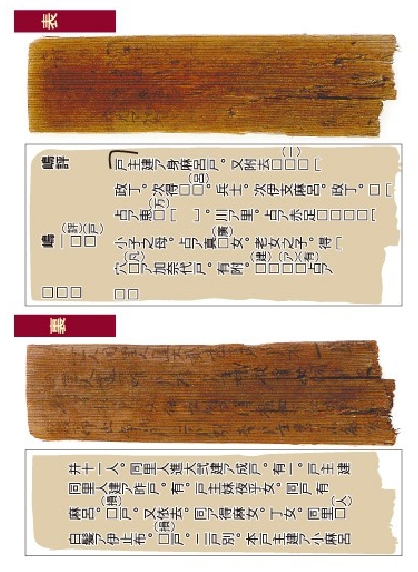 Визитка Древнего Китая на красной бумаге
